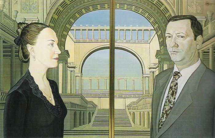 Double Portrait, Natalia And Oleg by Leonid Efros